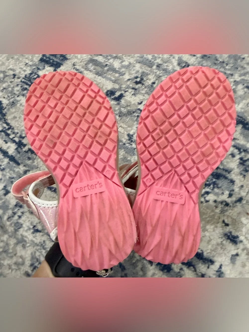 Carter's Pink Sandals with Rainbow & Smiley Charms